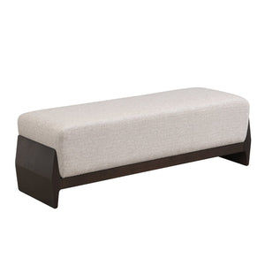 English Elm Rubber Wood Three Seat Upholstered Bench Thick Cushioned Entryway Bedroom Accent N769P355905W