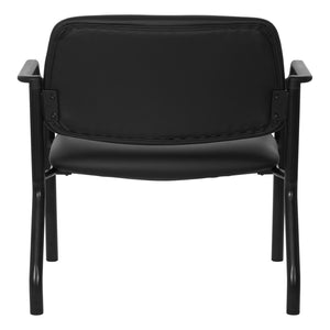 OSP Home Furnishings Big and Tall Guest Chair with Reinforced Metal Frame for Office or Reception Seating 55051B-R107