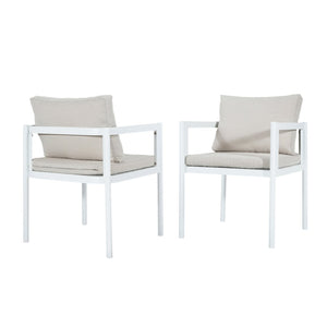 English Elm Outdoor Aluminum Patio Dining Chairs Set of 2 with Cushions Rust Proof Frame N779P369116W