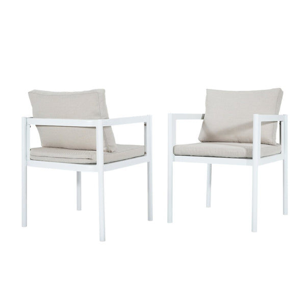 English Elm Outdoor Aluminum Patio Dining Chairs Set of 2 with Cushions Rust Proof Frame N779P369116W