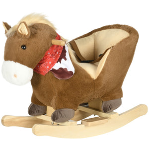 English Elm Qaba Giraffe Plush Toddler Rocking Ride on Toy with Sound and Safety Belt W2225P200777