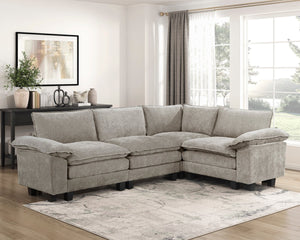 English Elm Modern Chenille Upholstered Sofa Arm Set with Adjustable Pillow Top for Sectionals B011P353085