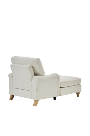 English Elm Modern Mid-Century Oversized Chaise Lounger Sofa Bed with Solid Wood Legs, Deep Seat Comfort Sleeper White W2363S00071