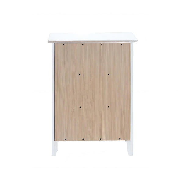 English Elm Daniel 3-Drawer Nightstand White with Polished Nickel Hardware, Dovetailed Drawers, Fully Assembled B078P408782