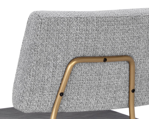 Sunpan Brinley Modern Barstool with Gold Stainless Steel Legs and Chic Black Faux Leather & Grey Fabric Seat Bar Height