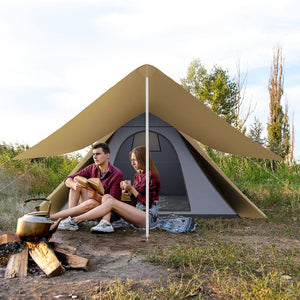 English Elm Outsunny Teepee Camping Tent Waterproof Oxford Fabric Porch Canopy for 3 Person Hiking W2225P200924