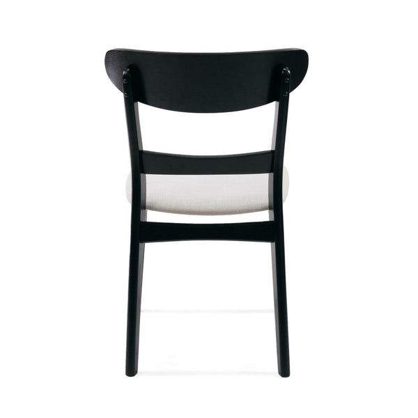 English Elm [video] Set of 2 Mid-century Dining Chairs Upholstered Beige Seat Rubberwood N759P371096K