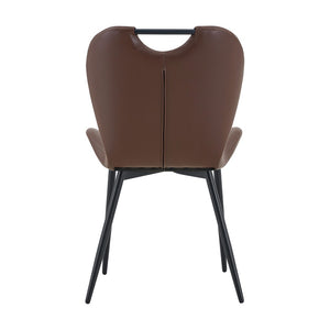 English Elm Set of 4 Olive Fabric Dining Chairs Ergonomic Cushion Black Steel Frame Modern Black+Brown W1151P454885