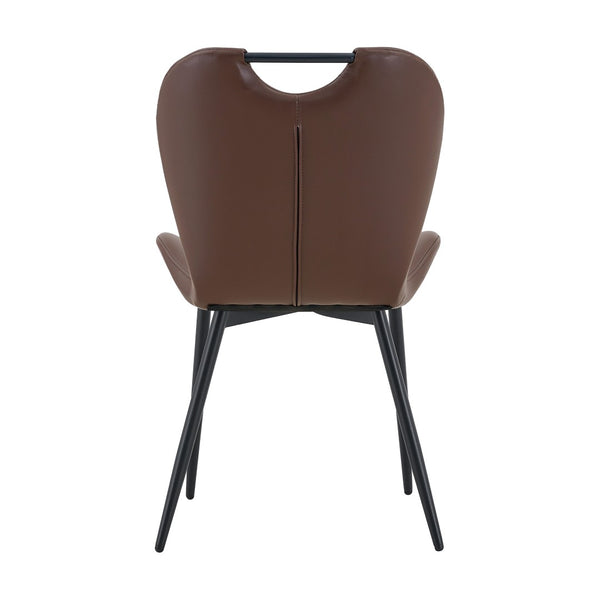 English Elm Set of 4 Olive Fabric Dining Chairs Ergonomic Cushion Black Steel Frame Modern Black+Brown W1151P454885