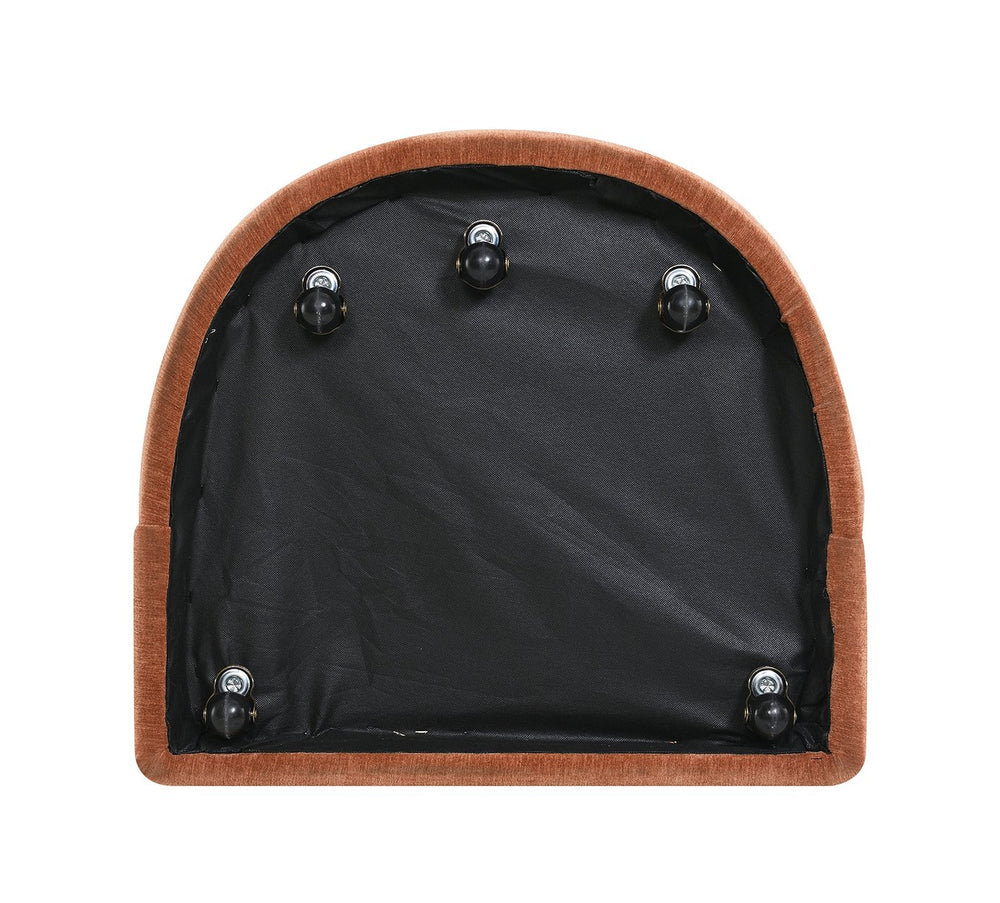 English Elm Rustic Orange Accent Arm Chair with Casters, Barrel Back, Neutral Textured Fabric, 25.6"W x 31.5"H B2741P401363