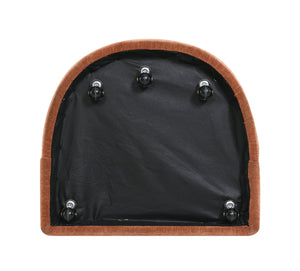 English Elm Rustic Orange Accent Arm Chair with Casters, Barrel Back, Neutral Textured Fabric, 25.6"W x 31.5"H B2741P401363