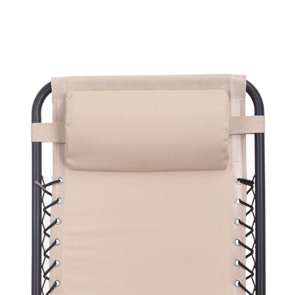 English Elm Zero Gravity Reclining Lounge Chair Breathable Mesh Portable Folding Patio Beach Seat Khaki W3979P392944