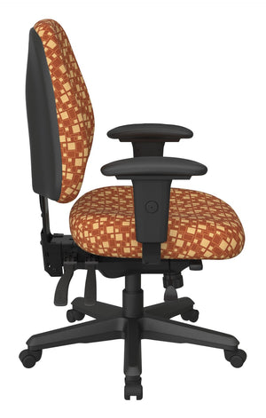 OSP Home Furnishings Ergonomics Chair Adjustable Lumbar Support Seat for Productive Home Office Comfort Marigold 43808-K111