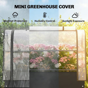 English Elm Modern Raised Steel Garden Bed with Greenhouse Cover for Year Round Outdoor Growing Black T3971P467893