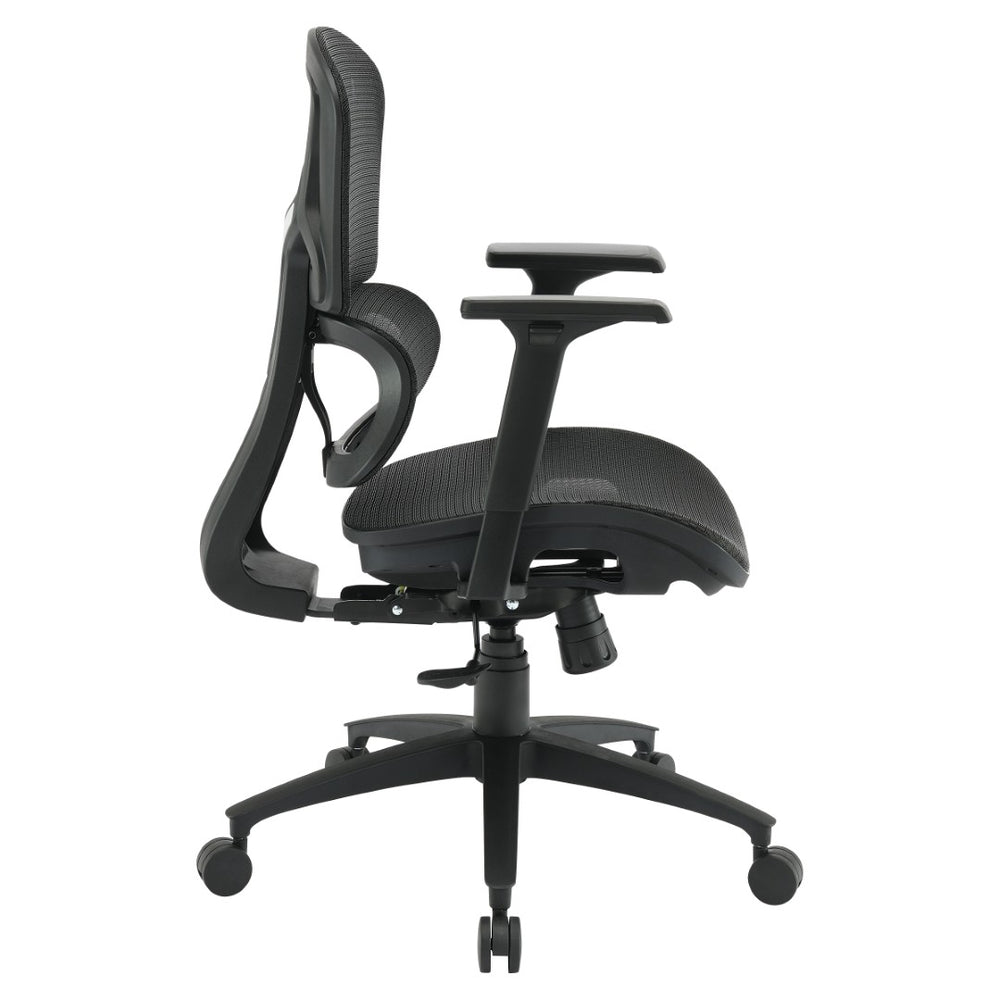 OSP Home Furnishings Mesh Back Ergonomic Manager Chair with Lumbar Support and Adjustable Arms for Home Office EMM98958-3