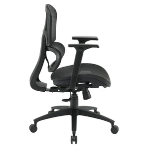 OSP Home Furnishings Mesh Back Ergonomic Manager Chair with Lumbar Support and Adjustable Arms for Home Office EMM98958-3