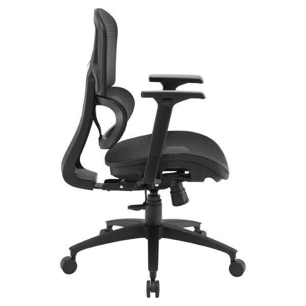 OSP Home Furnishings Mesh Back Ergonomic Manager Chair with Lumbar Support and Adjustable Arms for Home Office EMM98958-3