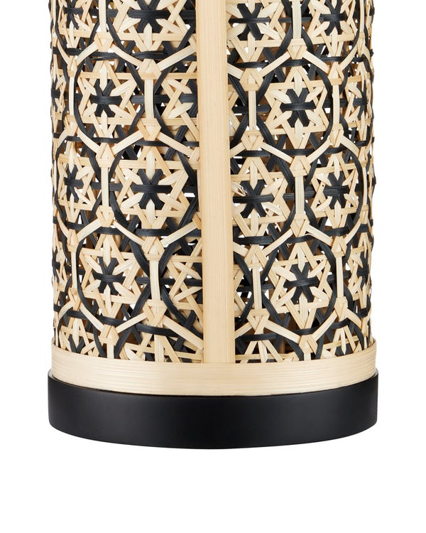 Currey & Company Nebulon Table Lamp – Handwoven Bamboo Design With Traditional Vietnamese Patterns And Modern Elegance Black Bamboo ,Metal 6000-1036-currey-company