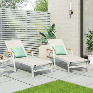 English Elm Christopher Knight Home® - OAXTON Chaise Lounge Set with Rust-Resistant Aluminum Frame, Breathable Mesh Seating & 5-Position Recline PMID: White N775P210066W