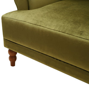 English Elm Mirod Oversized Polyester Accent Chair with Column Legs and Ergonomic Lumbar Support Green N760S0000028C
