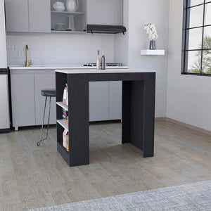 English Elm Portree Kitchen Island With Versatile 3-Side Shelves For Space-Saving Storage & Modern Dining Solutions B200P188818-GIGA