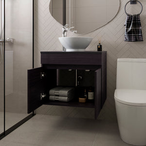 English Elm Sheridan Wenge Bathroom Vanity Cabinet with 2 Doors — Space-Saving, Scratch-Resistant Melamine Finish, 20.4"H x 23.4"W B128P314800
