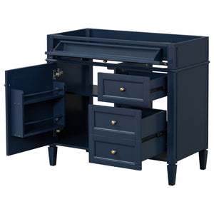 English Elm 36'' Modern Bathroom Vanity Cabinet with Tip-Out Drawer, Adjustable Shelf, Smooth Metal Slides, Solid Wood Frame Blue N710P186084C