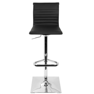 English Elm Masters Contemporary Adjustable Barstool with Swivel, Faux Leather Seat, Chrome Base, Comfort Height Black B202P222338