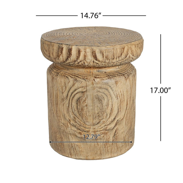English Elm Mgo Lightweight Concrete Tree Stump Side Table Weather Resistant Indoor Outdoor Accent N776P372338N