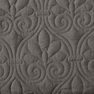 English Elm 3 Piece Madison Park Quebec Quilted Bedspread Set Dark Grey Queen – Pleated Split Corners, Antimicrobial Protection, 24" Drop Elegance B03597559