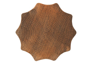 English Elm Accent Table - Hand-Crafted Copper Metal Drum With Scalloped Design, Perfect For Living Spaces & Style B2710P219443