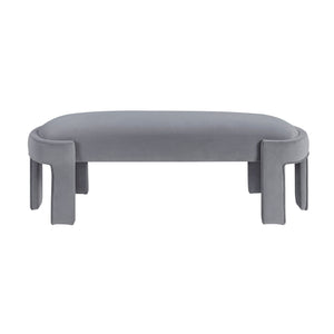 English Elm Stylish Upholstered Bench with Velvet Foam Cushion, Sturdy Plywood Frame, 300lb Capacity, Modern Entryway Seat Gray 51.5 L x 11 W x 21.5 H B011P361966