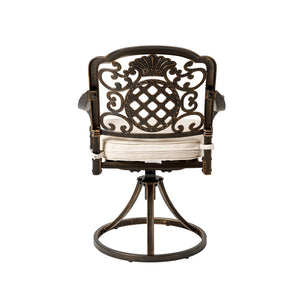 English Elm Maxwell Outdoor Cast Aluminum Swivel Chairs Weather Resistant Patio Set of Two N776P415132B