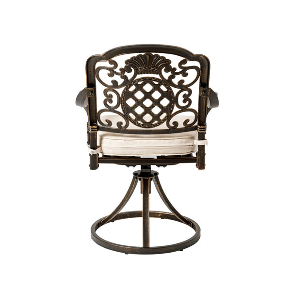 English Elm Maxwell Outdoor Cast Aluminum Swivel Chairs Weather Resistant Patio Set of Two N776P415132B
