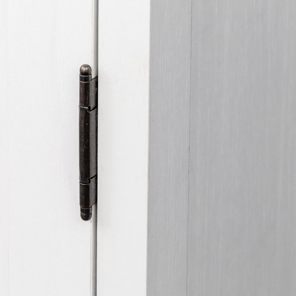 English Elm White Modular Wine Bar Cabinet with Hutch, Buffet Storage Shelf Drawer Cupboard for Dining Room W331P195808