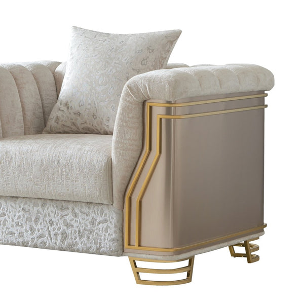 English Elm Antigua Glam Accent Chair with Bold Gold Trim and Plush Foam Seating for Modern Spaces B009P417490