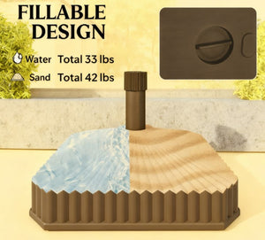 English Elm Easy Fillable Hdpe Square Patio Umbrella Stand Base with Uv Resistant Weatherproof Design T3971P425887