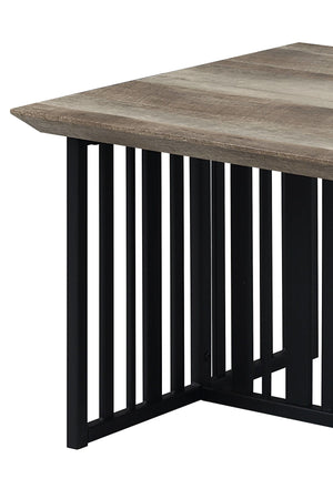 English Elm Zudora Sleek Antique Oak & Black Finish Sofa Table with 50mm Thick Top, Metal Frame, Modern Minimalist Design Black,Oak 52 L x 30 W x 5 H B2726P268332