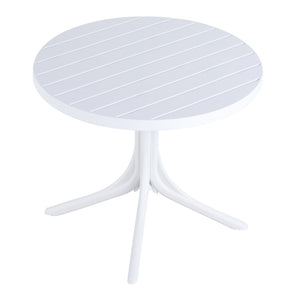 English Elm Summer Round Polypropylene Patio Dining Table Weatherproof Lightweight Indoor Outdoor Use W3450P323346