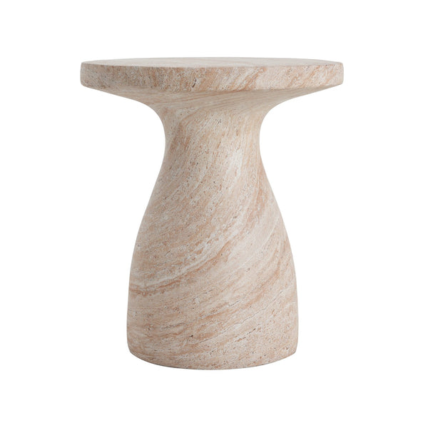 English Elm Christopher Knight Home® - Outdoor/Indoor Travertine Lightweight Concrete Side Table — Beige Hourglass Accent, Durable MGO Stone Look (93) N773P193923Z