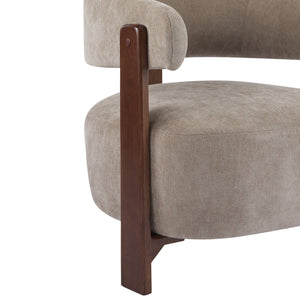 English Elm Christopher Knight Home® - ACCENT Arm Chair with Modern Minimalist Fabric Upholstery, Solid Rubber Wood Legs, Sturdy Comfort Light Brown,Walnut 29 L x 27.75 W x 21 H N776P368457B