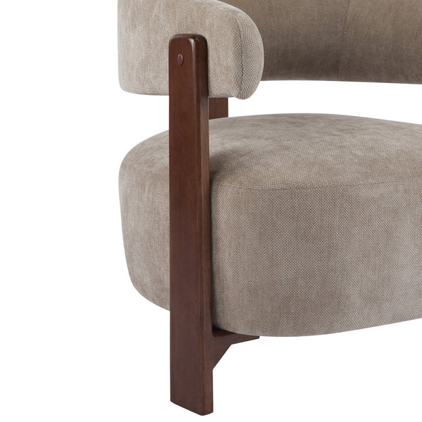 English Elm Christopher Knight Home® - ACCENT Arm Chair with Modern Minimalist Fabric Upholstery, Solid Rubber Wood Legs, Sturdy Comfort Light Brown,Walnut 29 L x 27.75 W x 21 H N776P368457B