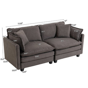 English Elm Modern Chenille Sectional Sofa with Chaise Lounge Solid Wood Frame Living Room Seating Antique Grey W2530P463107