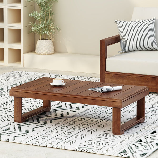 English Elm Christopher Knight Home® - WESTCHESTER Acacia Wood Outdoor Coffee Table with Rustic Slat Top and Durable Sled Legs, 38.5"W Mocha 42 L x 25 W x 5.5 H N776P301044M