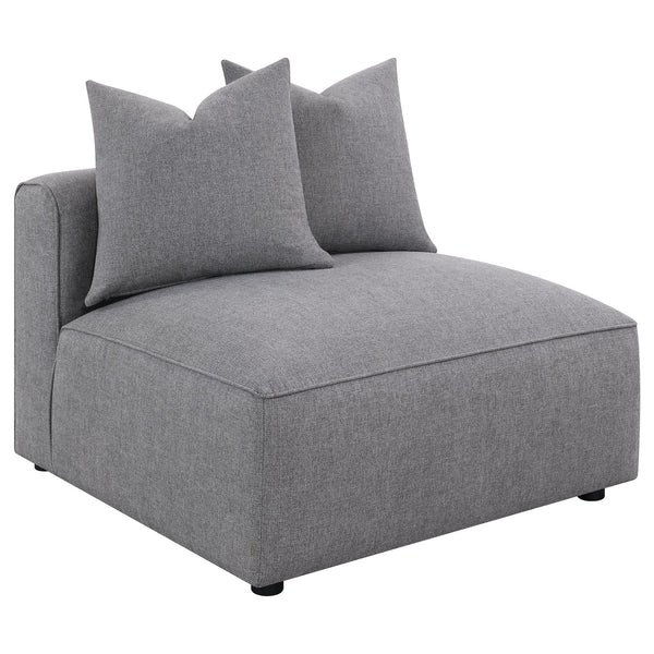 English Elm Amherst Grey Armless Chair With Accent Pillow - Modern Comfort & Stylish Versatility For Any Space B062P358230