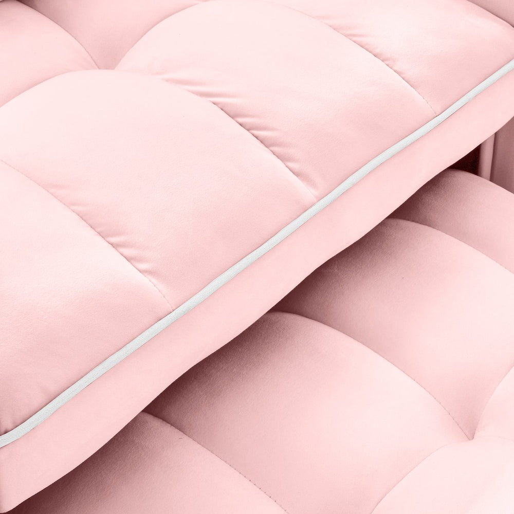 English Elm Convertible Sleeper Chair Sofa Bed with USB Type-C, Velvet 3-in-1 Recliner, Cup Holders, Space-Saving (PINK) W2353P268319