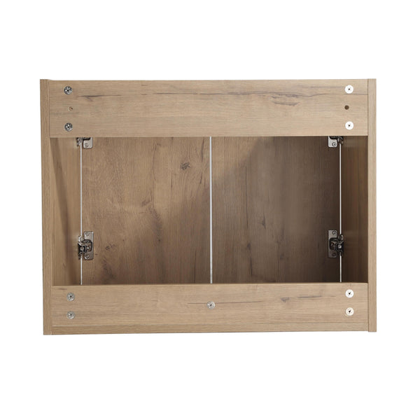 English Elm 60" Wall-Mounted Bathroom Vanity Set With Soft Close Doors, Resin Sinks & Organized Side Cabinets W999S00231