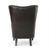 Christopher Knight Home® - Noble House - - Elegant High Back Chair In Dark Brown Pu Leather, Luxurious And Comfortable Design, Dimensions: 31 Inches (Length) X 32.75 Inches (Width) X 41.25 Inches (Height)