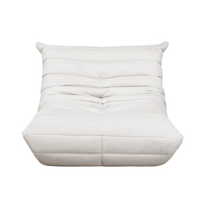 English Elm Luxury plush tufted floor chair with microfiber pleats, wide comfy seat, non-slip base for lounging Beige 32.5 L x 39 W x 27 H B011P300061