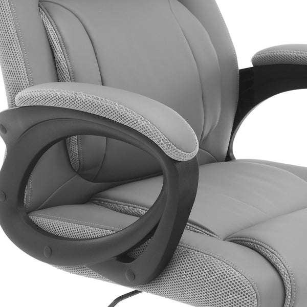 OSP Home Furnishings Faux Leather Executive Office Chair with Lumbar Support and Ergonomic Padded Seat FL13785-U21